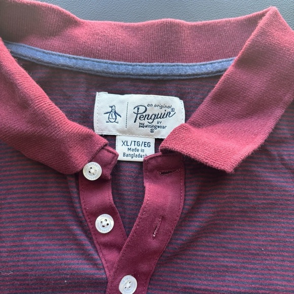 Mens Original Penguin Striped Polo Shirt Size XL - Picture 3 of 5